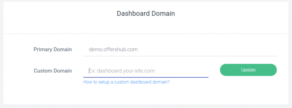 How to add a custom dashboard domain